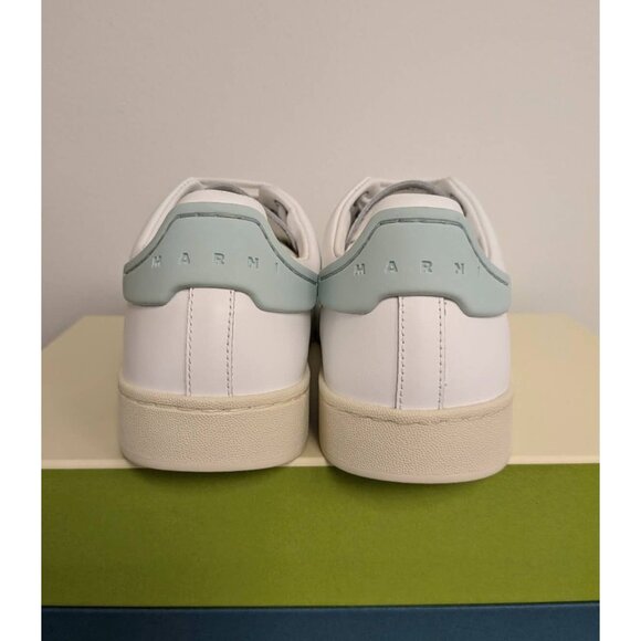 Marni Dada Bumper Low-Top Calfskin Sneakers White/Light Blue US07 SNZW015201 - Picture 3 of 11